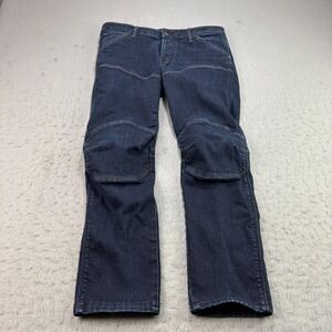 G Star Raw Jeans Mens 33x28 Blue 3D Deconstructed Low Tapered‎ Double Knee